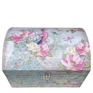 Punch Studio Magnolia Peacock Decorative Storage Nesting Chest Box, Sm (97496)